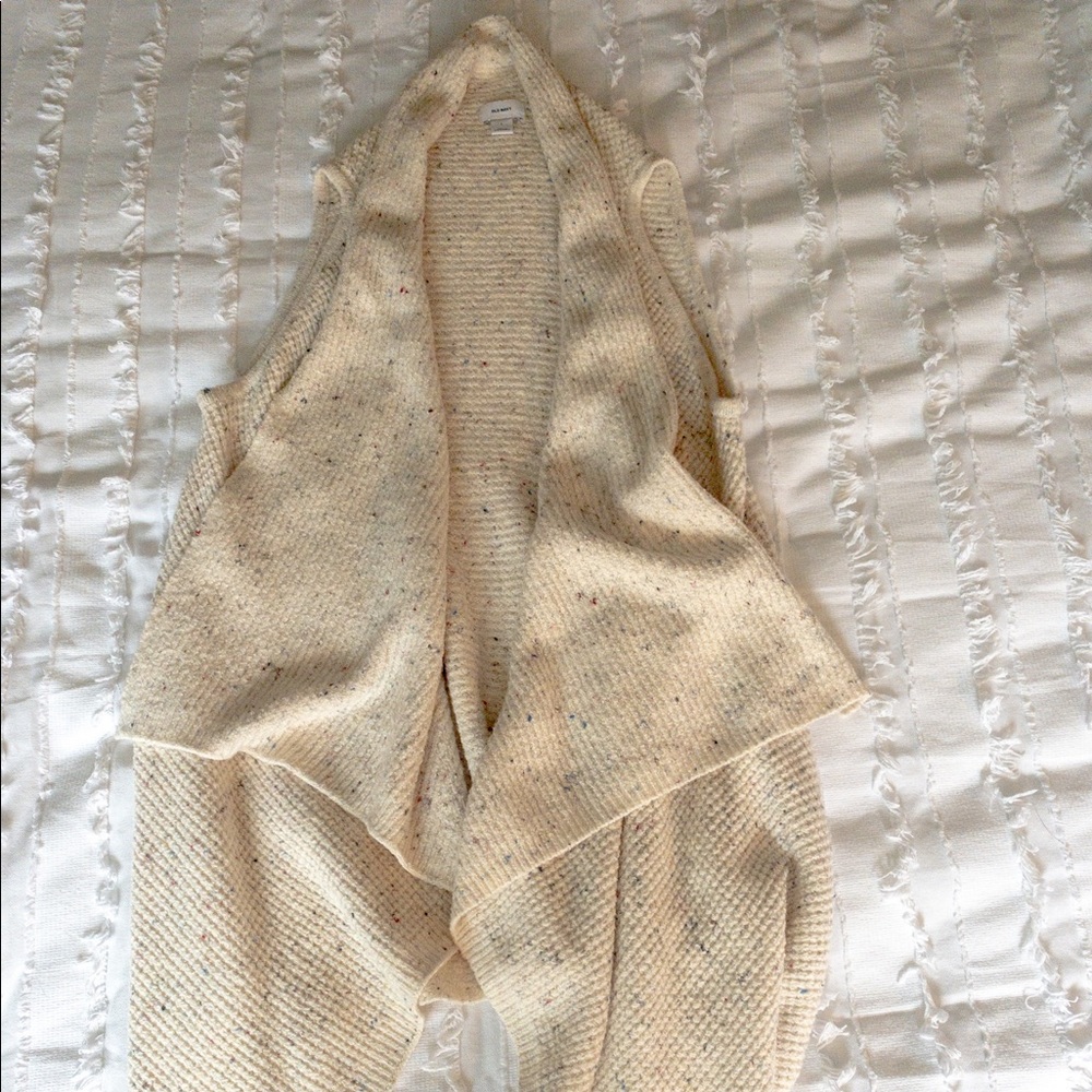Old Navy Sleeveless Cardigan Cream/Confetti